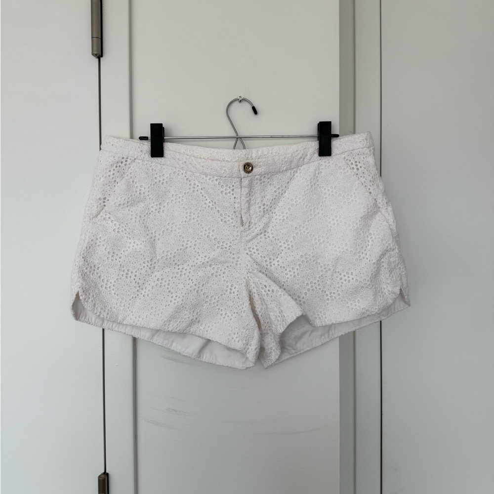 Lilly Pulitzer White Eyelet Shorts Size 12